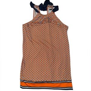 MudPie Summer Coastal Womens Tank Dress Natalie Bow Shift Halter Mermaid Size L